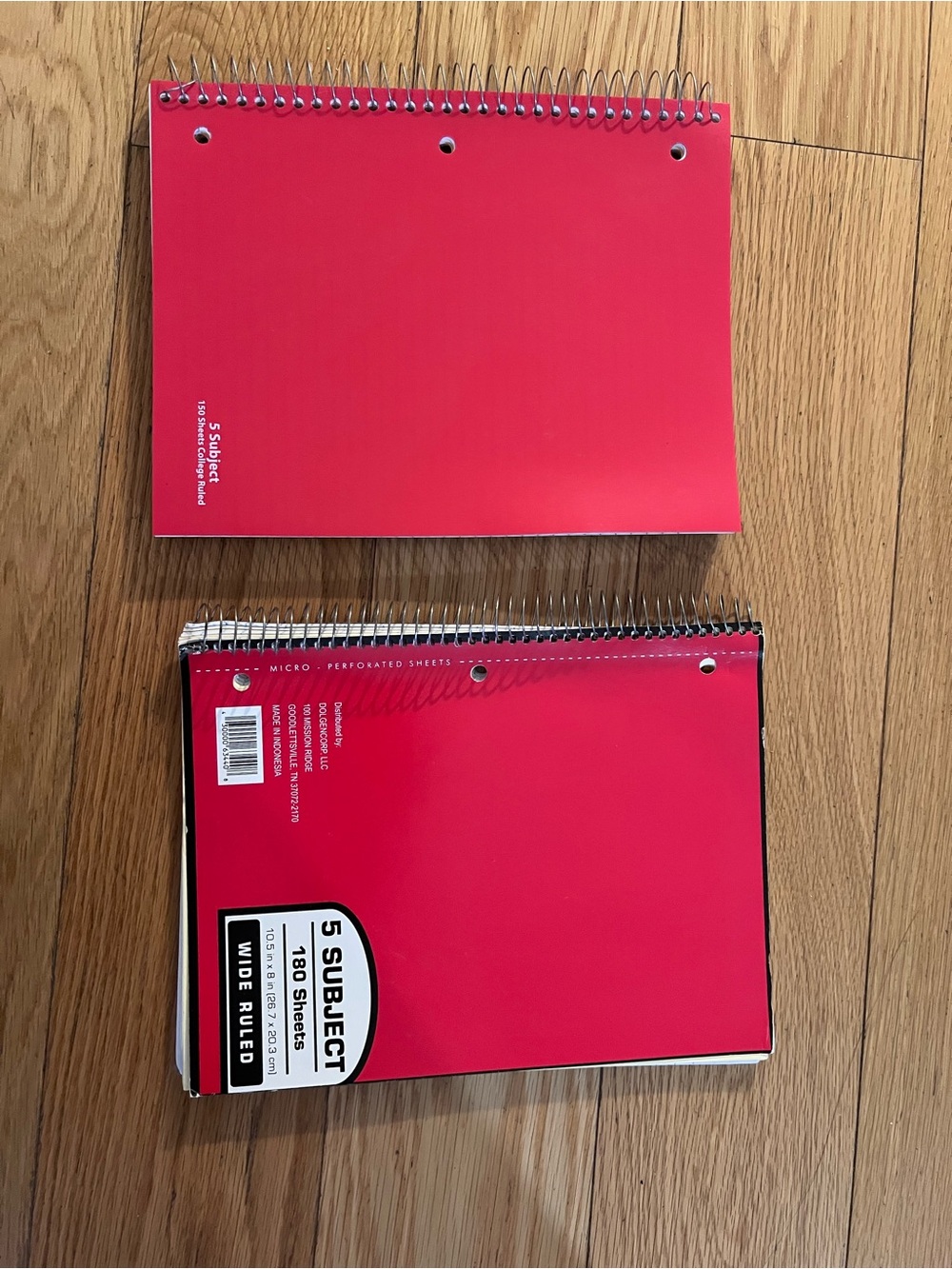 Red Spiral Notebooks - Set of 2